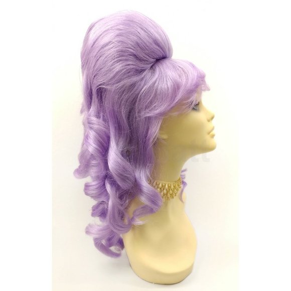 Purple retro 60s beehive wig - Picture 2 of 4